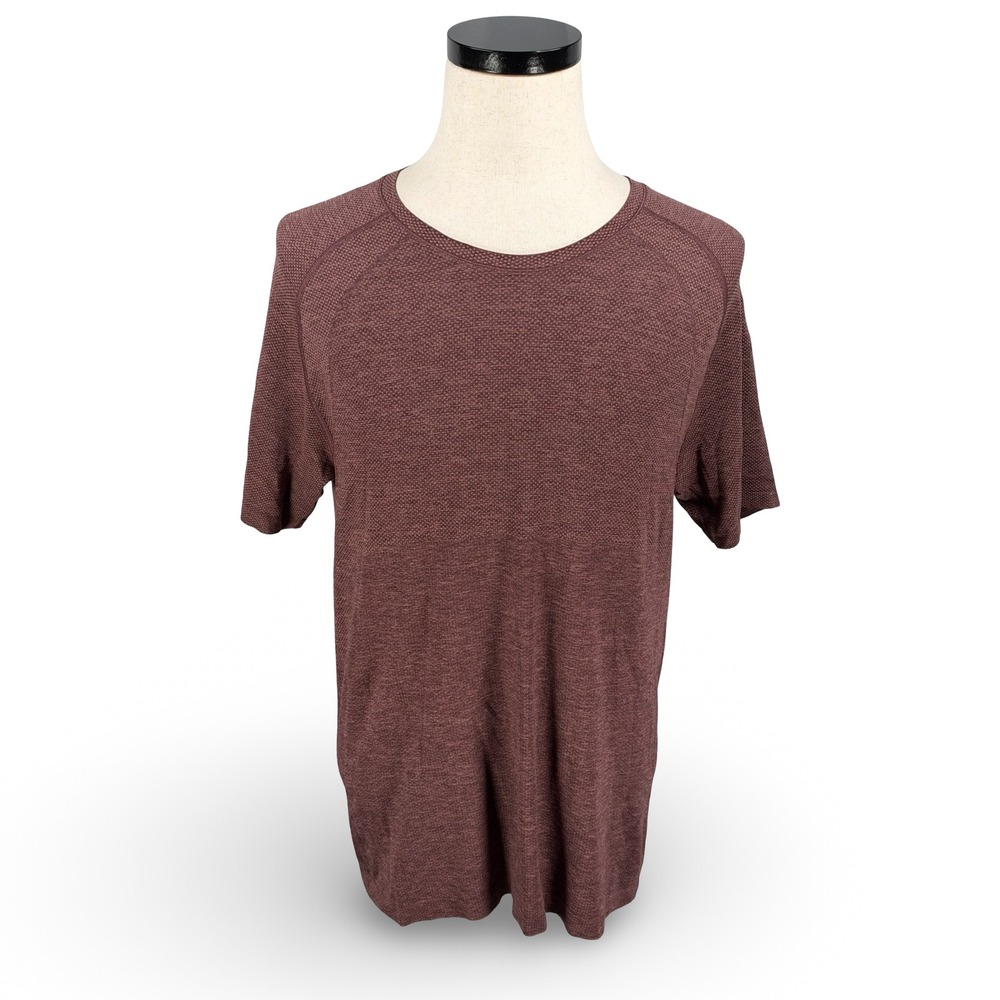Lululemon Metal Vent Tech Short Sleeve Shirt 2.0 Mens Medium Dark Red Gray